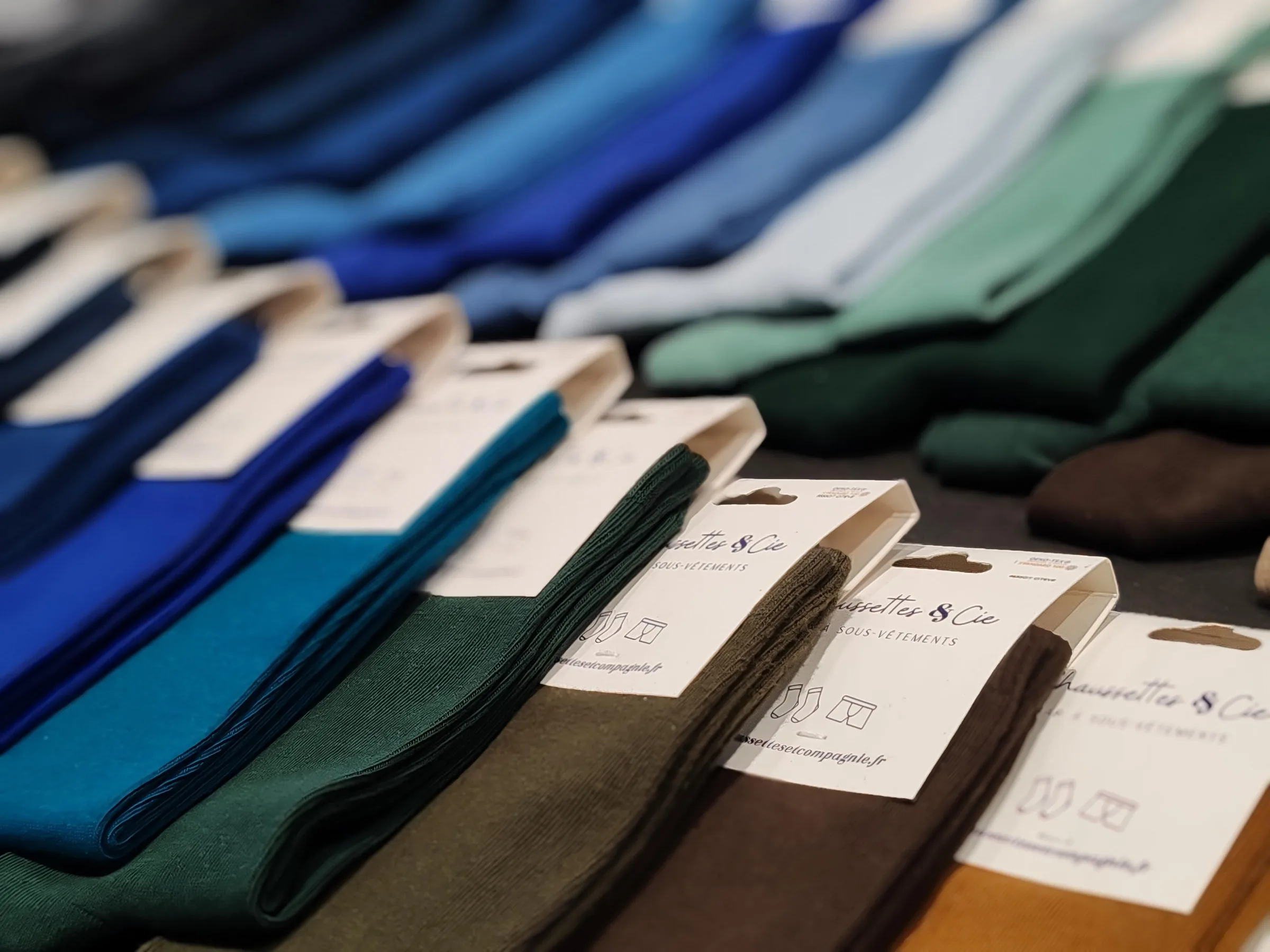 Intérieur boutique Chaussettes & Compagnie Lille